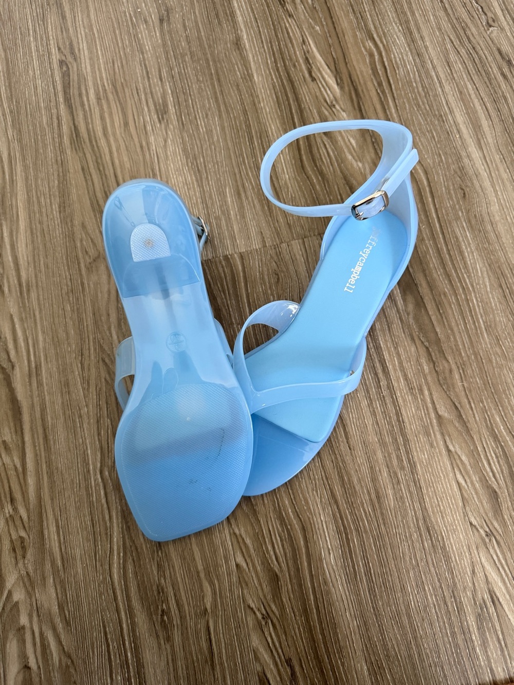 NEW Jeffrey Campbell GUMMY-THG Light Blue Size 9 Jelly Thong Kitten Heel Sandal - Picture 4 of 7